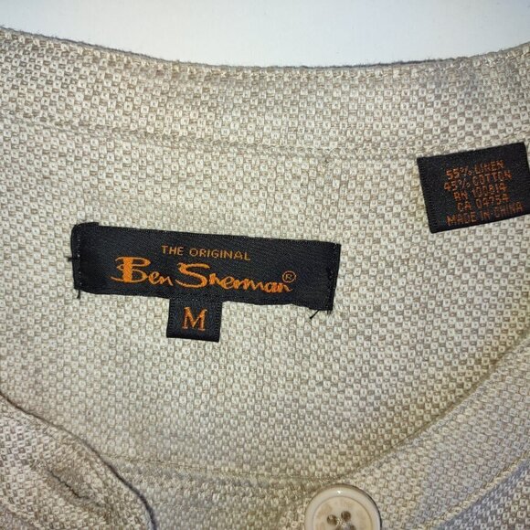 Ben Sherman Linen Blend Sleeveless Dress Pockets Earthy Neutral  Size Medium - Picture 5 of 7